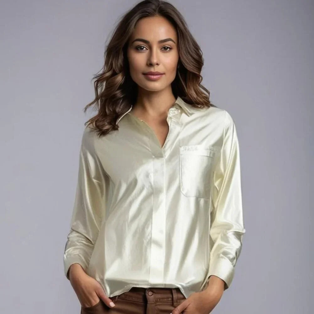 NWT Athleta Women's White Button Down Shirt Size XS‎